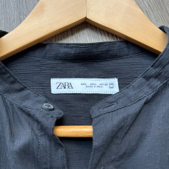Zara black flowy short sleeve shirt - Picture 2 of 2